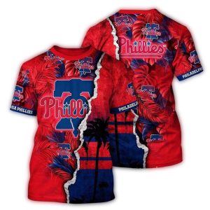 Custom Philadelphia Phillies Tropical Coconut Print T-Shirt for Fans