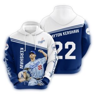 Clayton Kershaw Los Angeles Dodgers Signature All-Over Print Hoodie