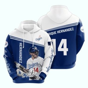 Enrique Hernandez 14 Los Angeles Dodgers All Over Print Hoodie for Fans