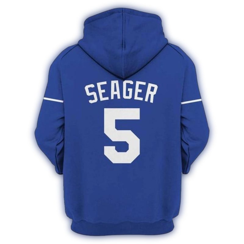 Corey Seager Los Angeles Dodgers All-Over Print Hoodie for Fans - Image 2
