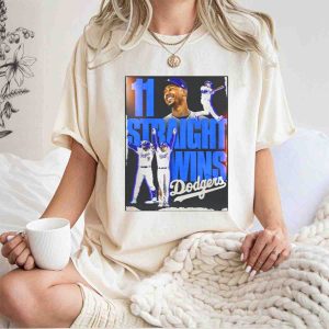 Los Angeles Dodgers 11 Straight Wins T-Shirt - Celebrate The Victory!