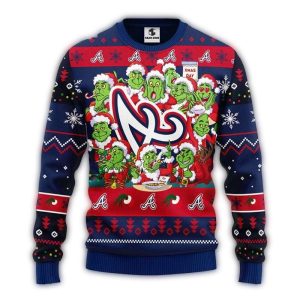 Atlanta Braves Grinch Christmas Ugly Sweater For Holiday Cheer
