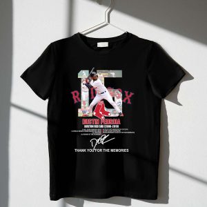 Dustin Pedroia Boston Red Sox Thank You T-Shirt with 15 Signatures