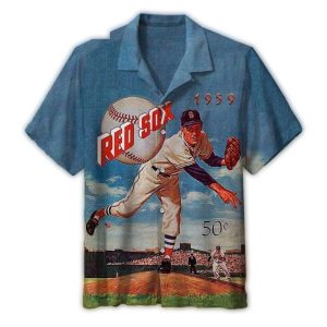 Vintage 1959 Red Sox Hawaiian Shirt - Retro Baseball Fan Apparel