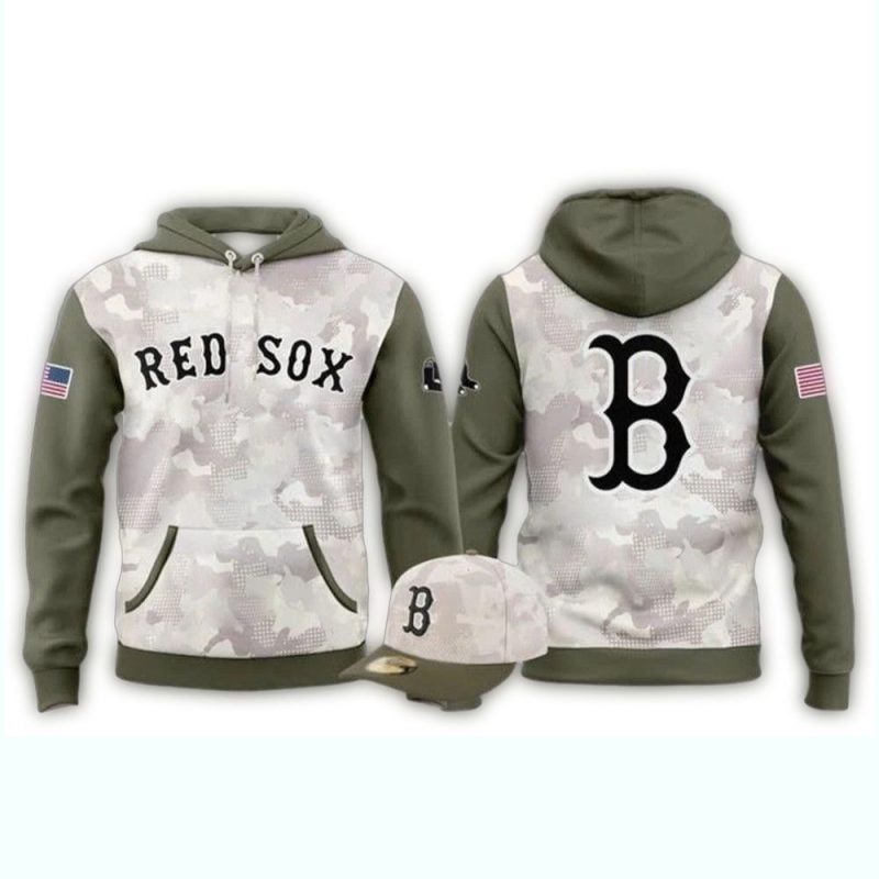 Red Sox Armed Forces Day All Over Print Hoodie