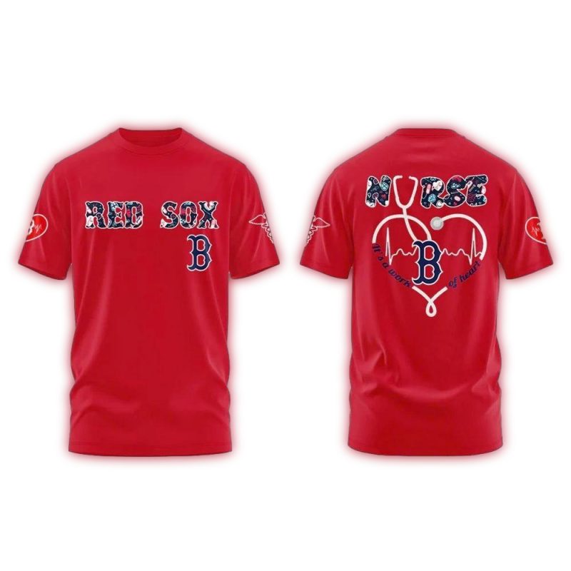 Red Sox Nurses Night All-Over Print T-Shirt for Fans and Healthcare Workers