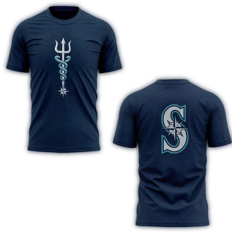 2025 Seattle Mariners Trident AOP T Shirt 1