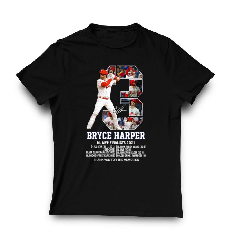 Bryce Harper 2021 NL MVP Finalist Philadelphia Phillies T-Shirt - Image 3