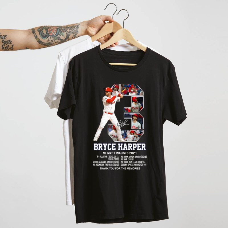 Bryce Harper 2021 NL MVP Finalist Philadelphia Phillies T-Shirt - Image 4