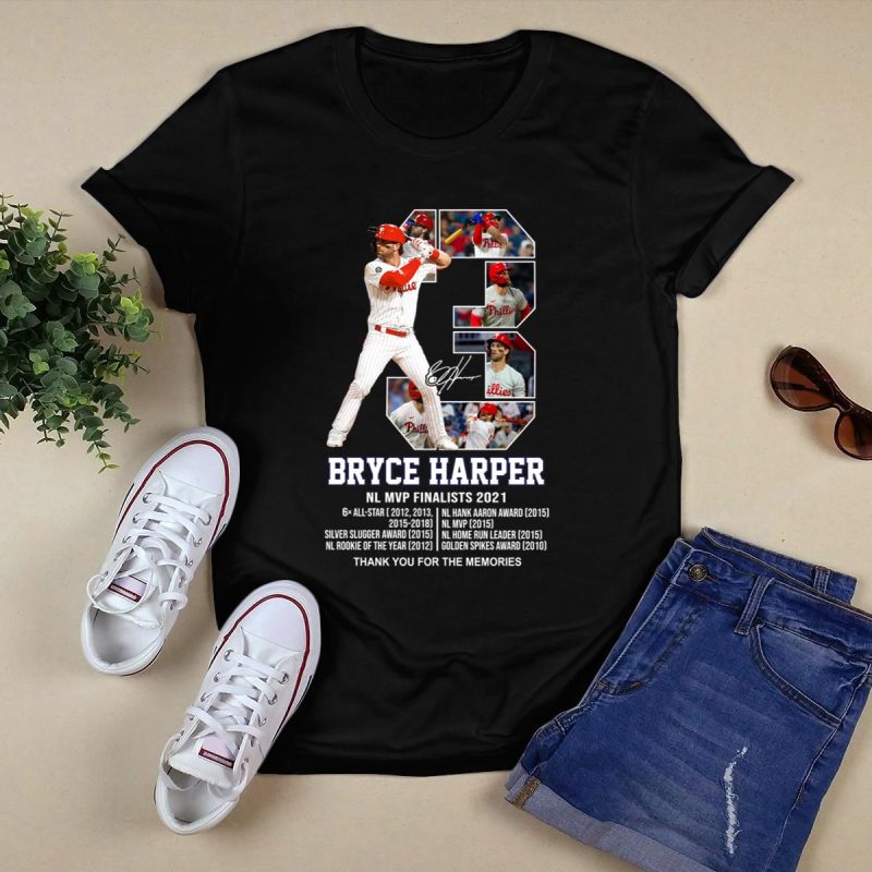 Bryce Harper 2021 NL MVP Finalist Philadelphia Phillies T-Shirt - Image 5