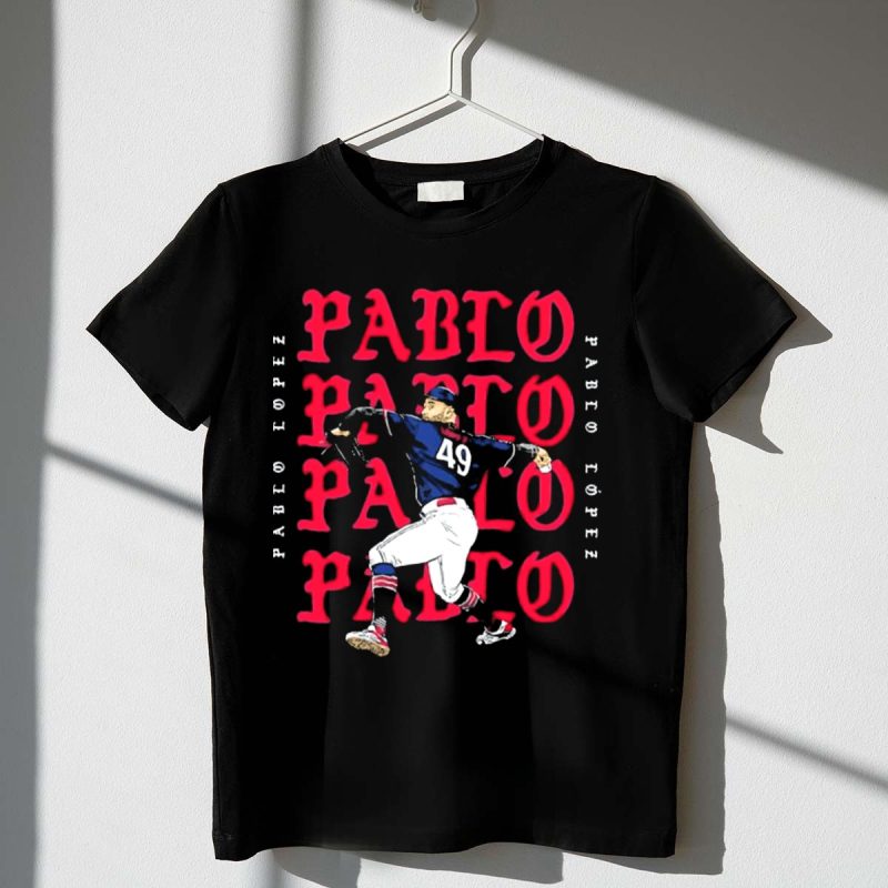 49 Pablo LoAApez Minnesota Twins Pitching Action Typography T Shirt t shirt 1 1