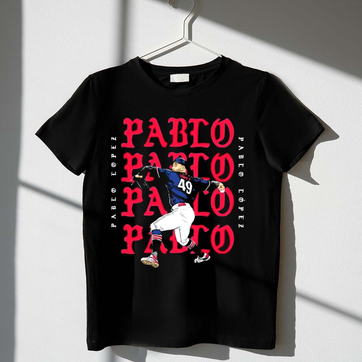 49 Pablo LoAApez Minnesota Twins Pitching Action Typography T Shirt t shirt 1 1