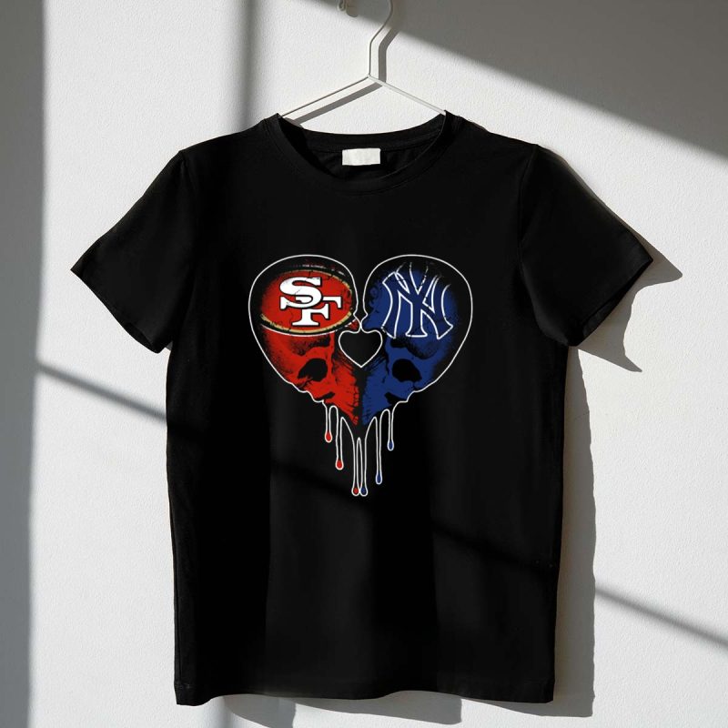 49Ers Yankees Skull Heart T Shirt t shirt 1 1