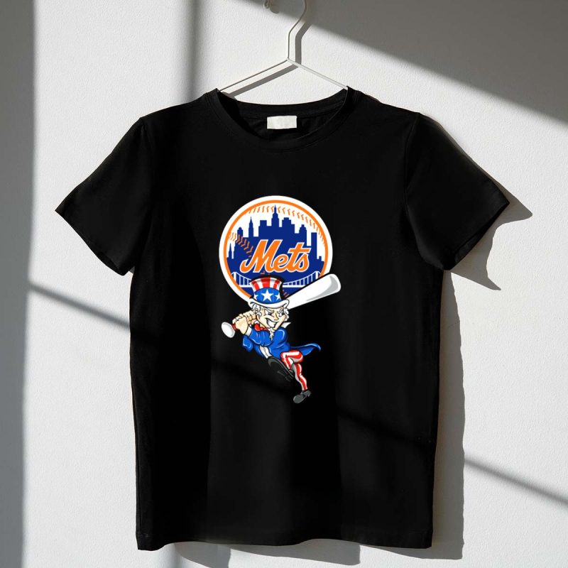 4th July New York Mets Uncle Sam Patriotic Baseball Swing T Shirt t shirt 1 1