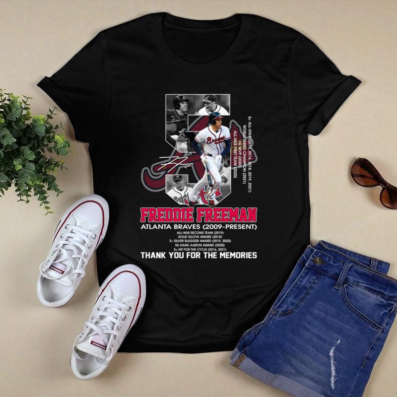 Freddie Freeman Atlanta Braves Thank You For The Memories T-Shirt, 2009-Present - Image 5
