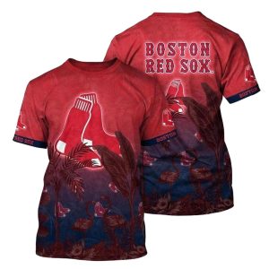 Boston Red Sox Floral All-Over Print T-Shirt for Fans