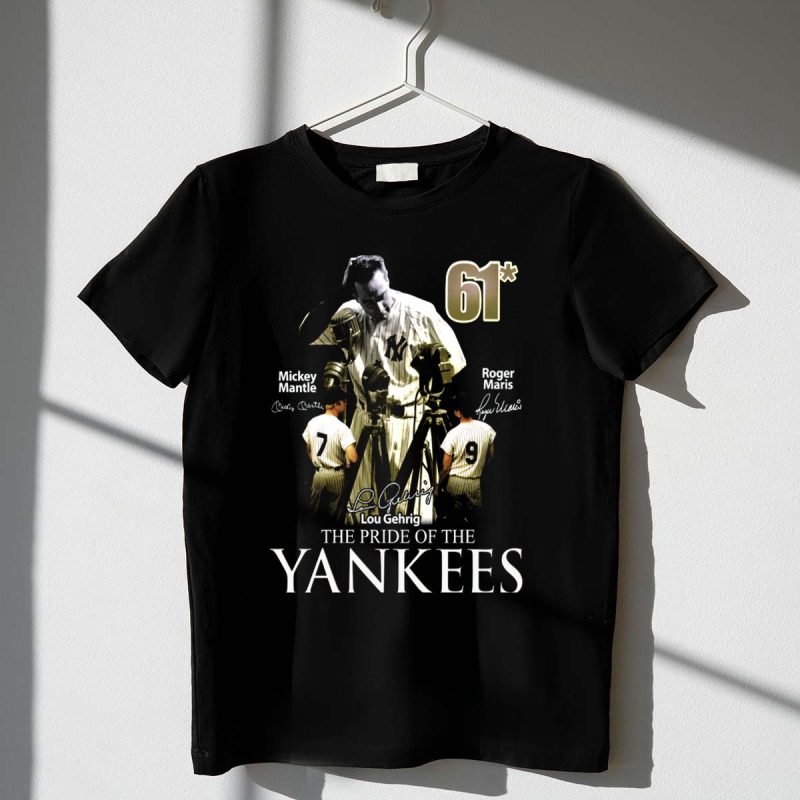 61 Lou Gehrig Mickey Mantle Roger Maris The Pride of the Yankees T Shirt t shirt 1 1