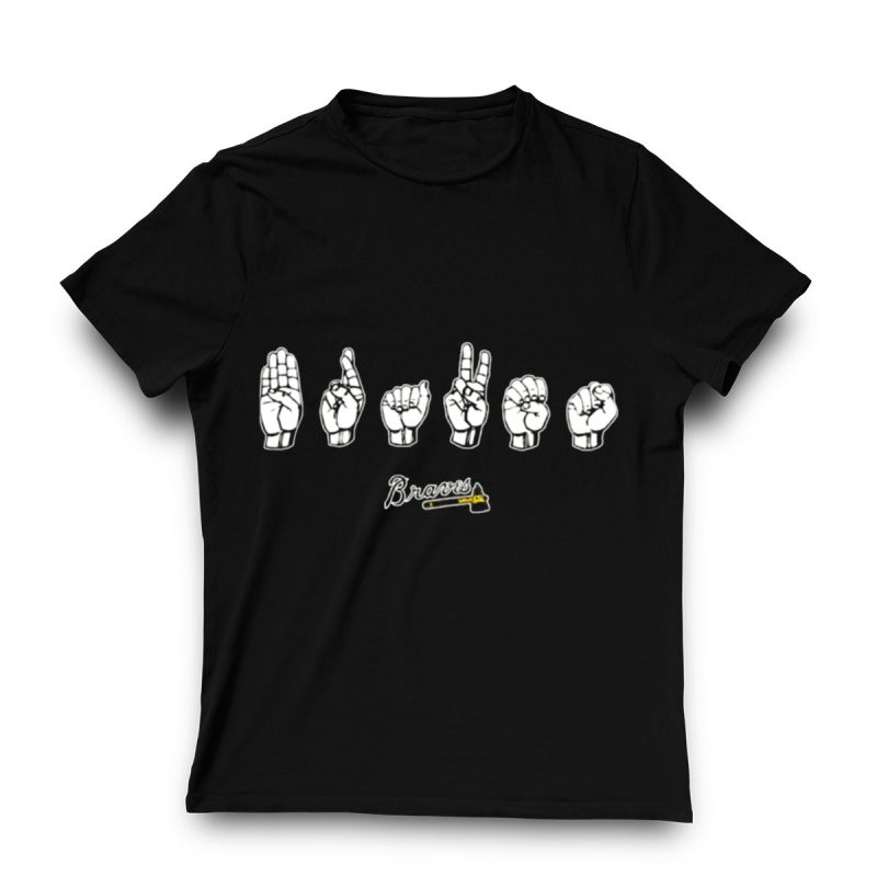 Asl Braves Baseball Sign Language T-Shirt For Fans And Communicators - Image 3