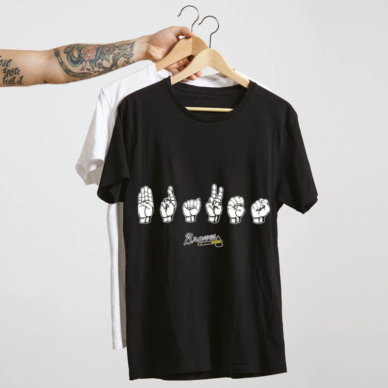 Asl Braves Baseball Sign Language T-Shirt For Fans And Communicators - Image 4