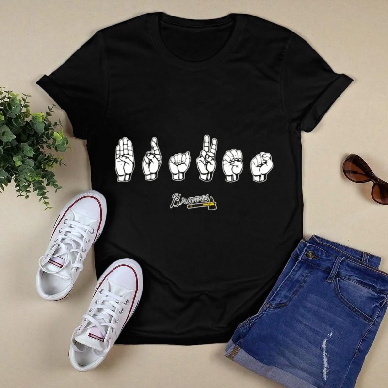 Asl Braves Baseball Sign Language T-Shirt For Fans And Communicators - Image 5