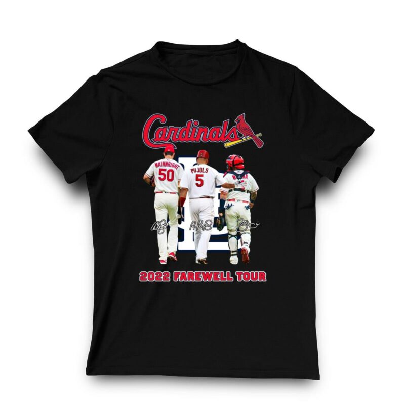 Adam Wainwright & Albert Pujols 2022 Farewell Tour St. Louis Cardinals T-Shirt - Image 3
