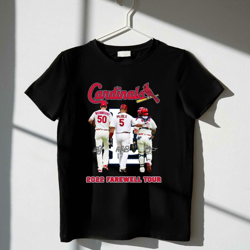 Adam Wainwright & Albert Pujols 2022 Farewell Tour St. Louis Cardinals T-Shirt - Image 4