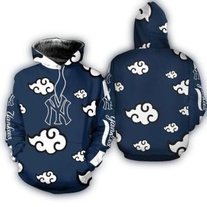 Naruto Akatsuki Cloudy All Over Print Hoodie - New York Yankees Design