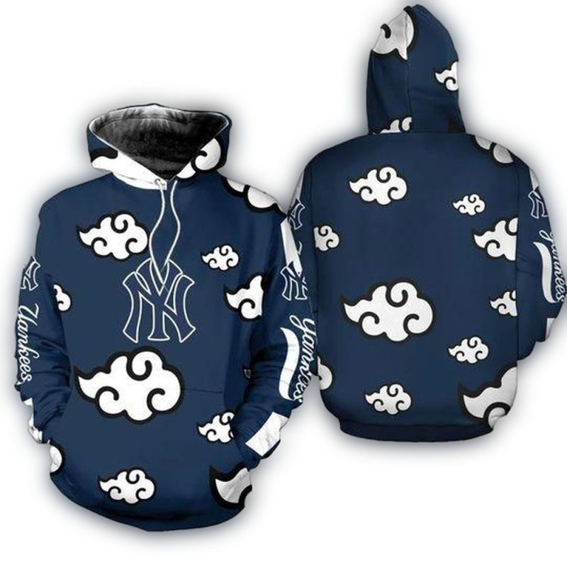 Akatsuki Naruto Cloudy New York Yankees 3D Hoodie