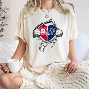 Crimson Tide Yankees Heart T-Shirt - Alabama Fan Apparel