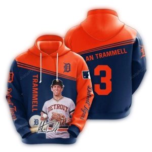 Detroit Tigers Alan Trammell Signature All-Over Print Hoodie For Fans