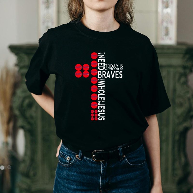 Braves & Jesus T-Shirt - Perfect For Fans Who Love Faith And Baseball - Image 2