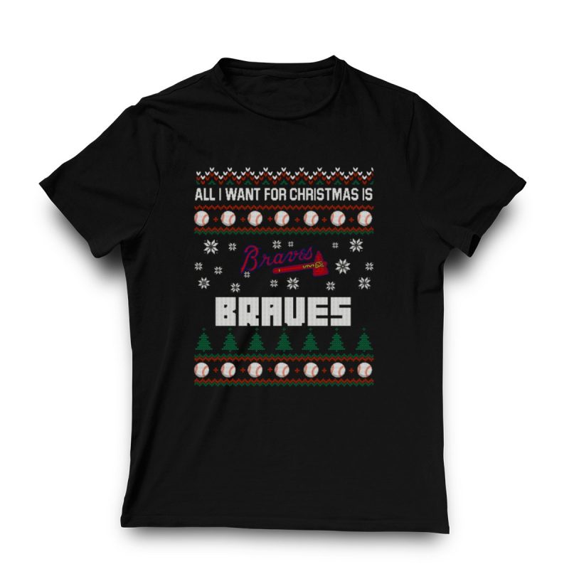 Atlanta Braves Ugly Christmas Sweater T-Shirt For Fans - Image 3