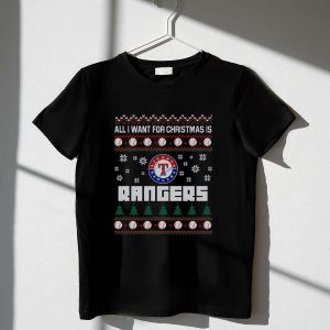 Texas Rangers Christmas T-Shirt - Festive Holiday Baseball Tee