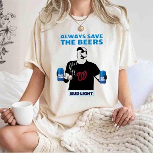 Always Save The Bees Bud Light Logo Washington Nationals T-Shirt