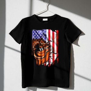 Baltimore Orioles American Flag T-Shirt - Patriotic Sports Tee