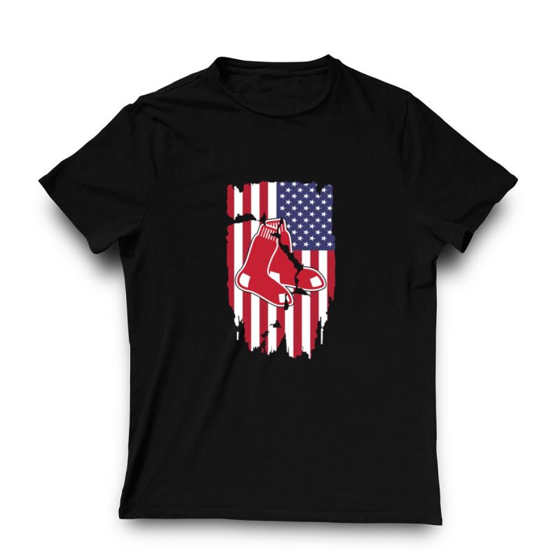 Boston Red Sox American Flag T-Shirt - Patriotic Baseball Tee - Image 3