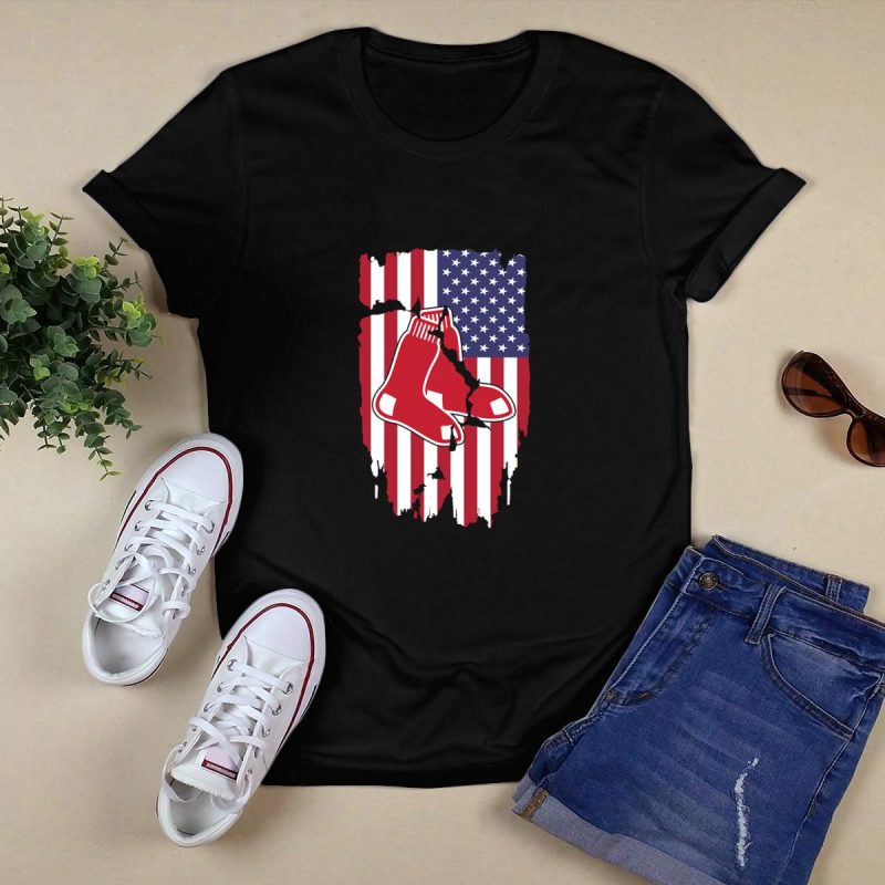 Boston Red Sox American Flag T-Shirt - Patriotic Baseball Tee - Image 5