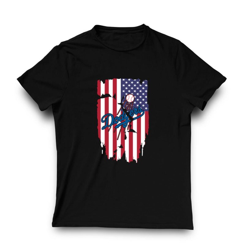Los Angeles Dodgers American Flag T-Shirt for Fans and Collectors - Image 3