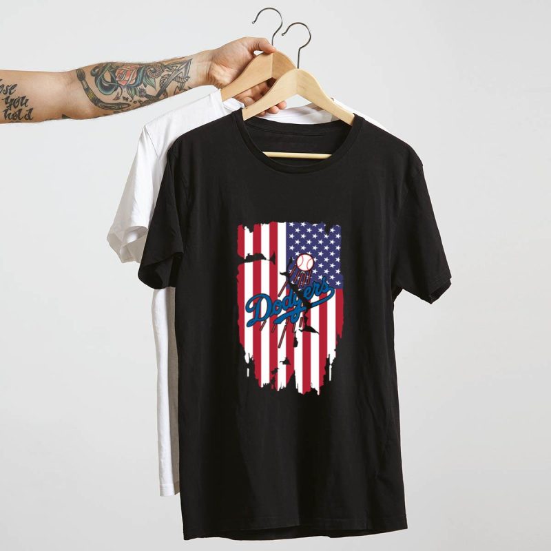 Los Angeles Dodgers American Flag T-Shirt for Fans and Collectors - Image 4
