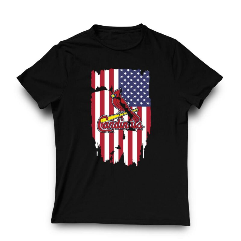 Unisex American Flag St. Louis Cardinals Graphic T-Shirt - Image 3
