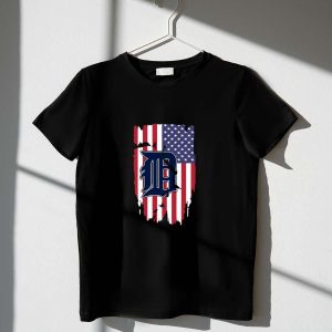 Detroit Tigers Patriotic American Flag T-Shirt - Sports Fan Apparel