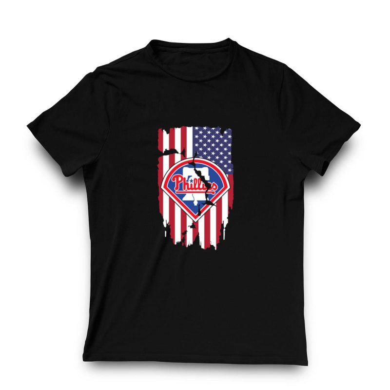 Philadelphia Phillies American Flag T-Shirt - Patriotic Fan Apparel - Image 3