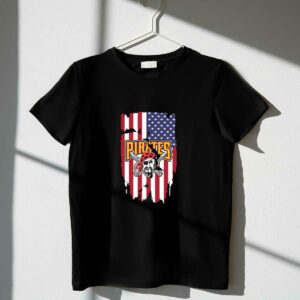 Pittsburgh Pirates American Flag Graphic T-Shirt for Men and Women