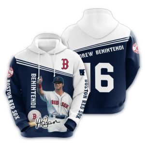 Andrew Benintendi Boston Red Sox Signature All Over Print Hoodie