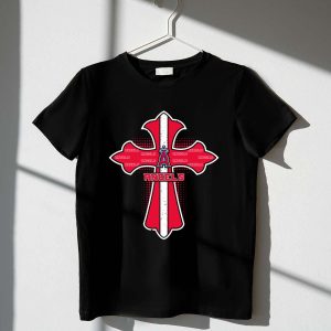 Angels Cross Design T-Shirt For Jesus & Los Angeles Angels Fans