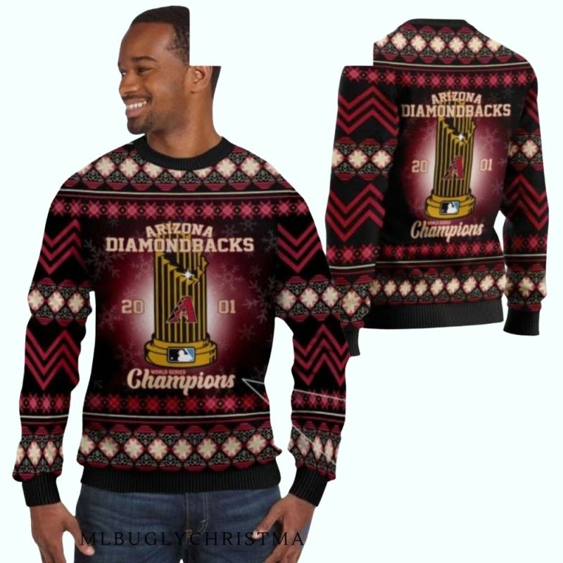 Arizona Diamondbacks 2001 World Series Champions Christmas Ugly Sweater 1