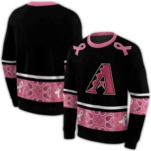 Arizona Diamondbacks Awareness Ribbon All Over Print Sweatshirt