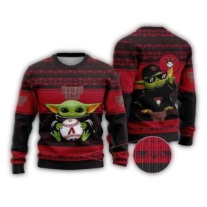 Arizona Diamondbacks Baby Yoda Baseball Christmas Ugly Sweater