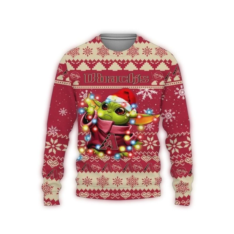 Arizona Diamondbacks Baby Yoda Star Wars Sports Christmas Ugly Sweater 1