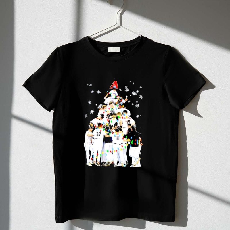 Arizona Diamondbacks Baseball Team Christmas Tree with Logo and Players T Shirt t shirt 1 1